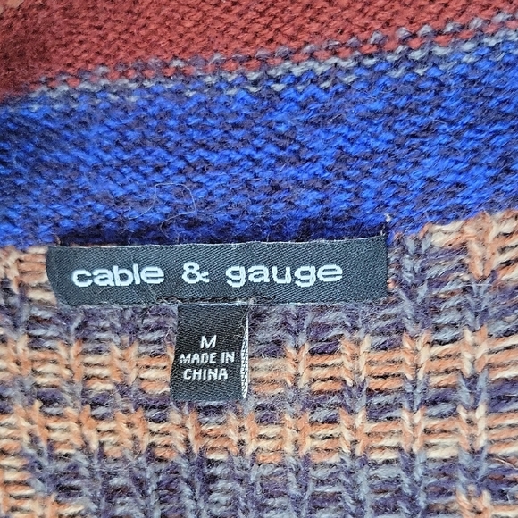 Cable & Gauge Southwestern Aztec Boho Open Front Long Cardigan Sweater Sz M - Picture 2 of 6